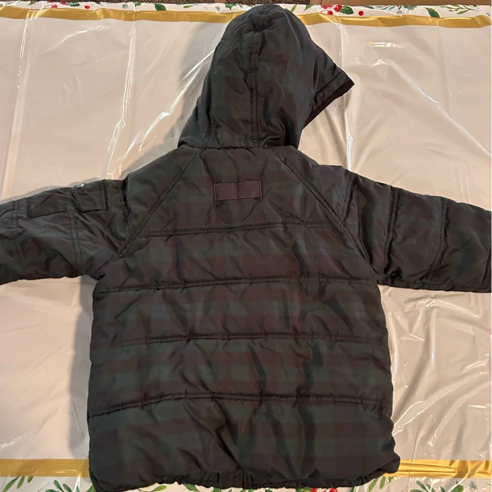 Babygap Plaid Puffer Navy/green‎ 3T